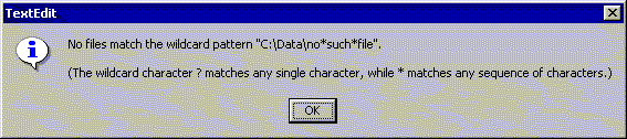 No files match a wildcard pattern