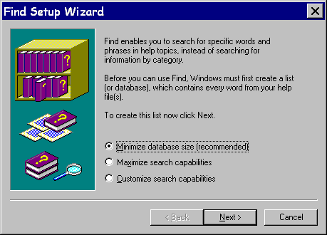 Find Setup Wizard